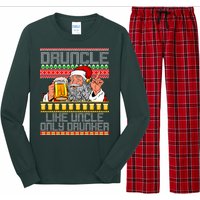 Druncle Like Uncle Only Drunker Ugly Christmas Long Sleeve Pajama Set