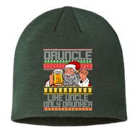 Druncle Like Uncle Only Drunker Ugly Christmas Sustainable Beanie