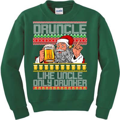 Druncle Like Uncle Only Drunker Ugly Christmas Kids Sweatshirt