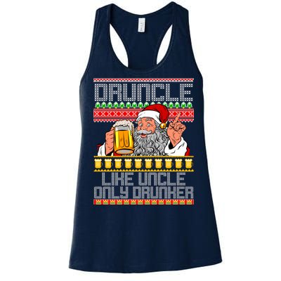 Druncle Like Uncle Only Drunker Ugly Christmas Women's Racerback Tank