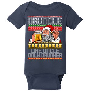 Druncle Like Uncle Only Drunker Ugly Christmas Baby Bodysuit