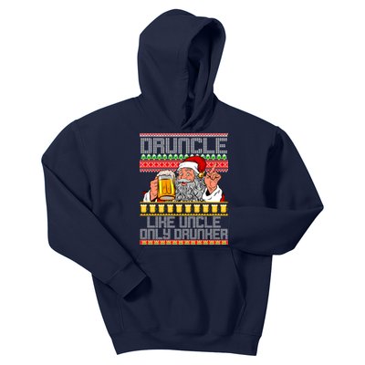 Druncle Like Uncle Only Drunker Ugly Christmas Kids Hoodie