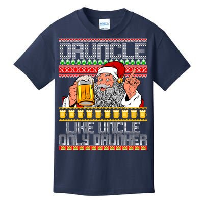 Druncle Like Uncle Only Drunker Ugly Christmas Kids T-Shirt