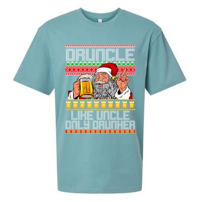 Druncle Like Uncle Only Drunker Ugly Christmas Sueded Cloud Jersey T-Shirt
