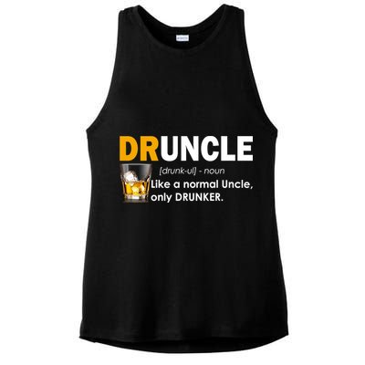 Druncle Normal Uncle Only Drunker Whiskey Ladies PosiCharge Tri-Blend Wicking Tank