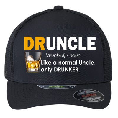 Druncle Normal Uncle Only Drunker Whiskey Flexfit Unipanel Trucker Cap