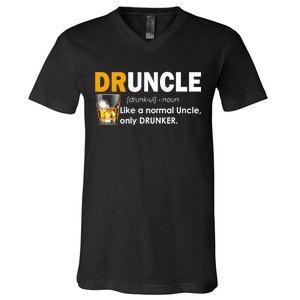 Druncle Normal Uncle Only Drunker Whiskey V-Neck T-Shirt