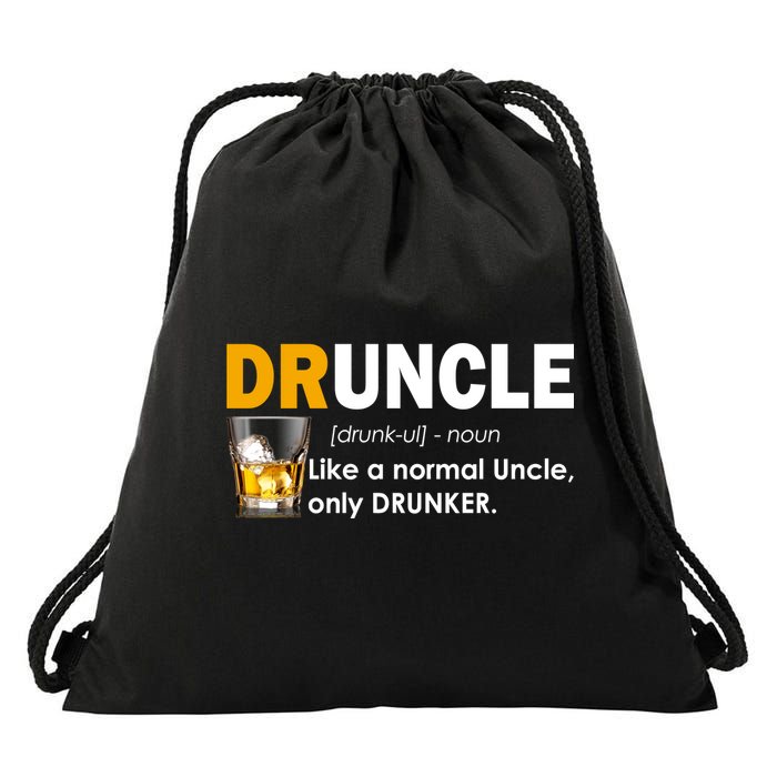 Druncle Normal Uncle Only Drunker Whiskey Drawstring Bag