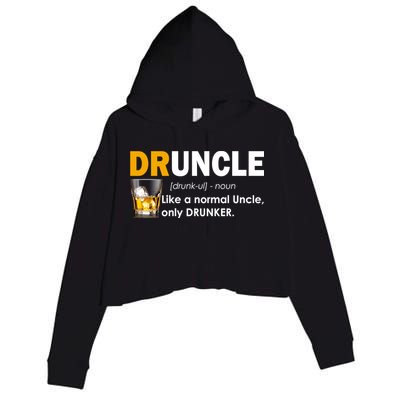 Druncle Normal Uncle Only Drunker Whiskey Crop Fleece Hoodie