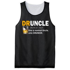 Druncle Normal Uncle Only Drunker Whiskey Mesh Reversible Basketball Jersey Tank