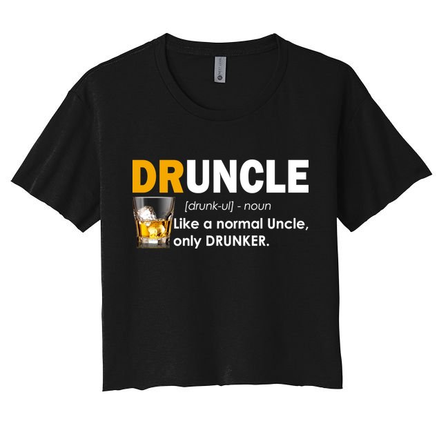 Druncle Normal Uncle Only Drunker Whiskey Crop Top