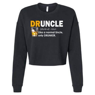 Druncle Normal Uncle Only Drunker Whiskey Cropped Pullover Crew