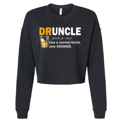 Druncle Normal Uncle Only Drunker Whiskey Cropped Pullover Crew