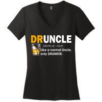 Druncle Normal Uncle Only Drunker Whiskey Women's V-Neck T-Shirt