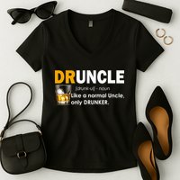 Druncle Normal Uncle Only Drunker Whiskey Women's V-Neck T-Shirt