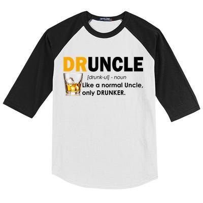 Druncle Normal Uncle Only Drunker Whiskey Kids Colorblock Raglan Jersey