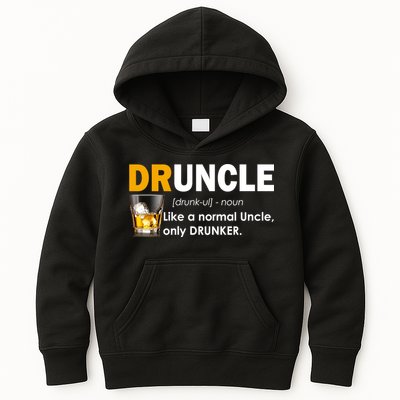 Druncle Normal Uncle Only Drunker Whiskey Kids Hoodie