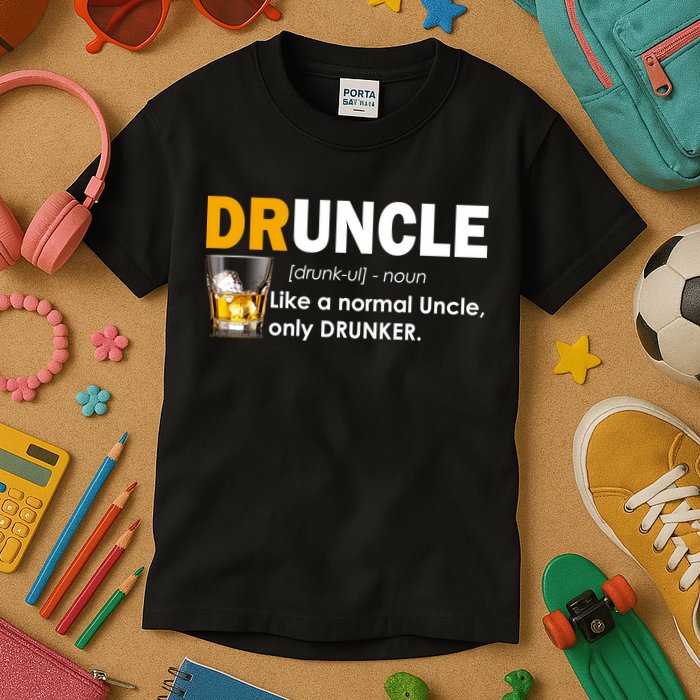 Druncle Normal Uncle Only Drunker Whiskey Kids T-Shirt