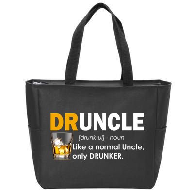 Druncle Normal Uncle Only Drunker Whiskey Zip Tote Bag
