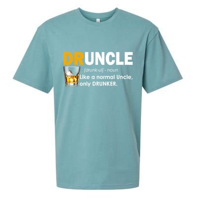 Druncle Normal Uncle Only Drunker Whiskey Sueded Cloud Jersey T-Shirt