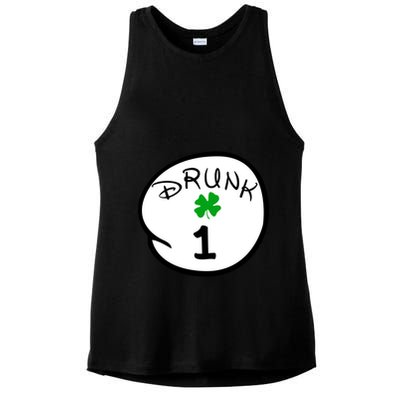 Drunk 1 2 3 4 5 Clover Personalized St Patrick's Day Ladies PosiCharge Tri-Blend Wicking Tank