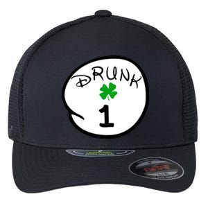 Drunk 1 2 3 4 5 Clover Personalized St Patrick's Day Flexfit Unipanel Trucker Cap