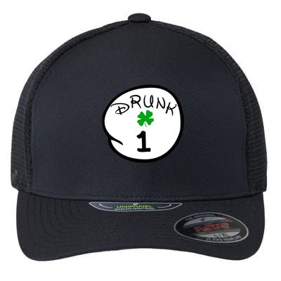 Drunk 1 2 3 4 5 Clover Personalized St Patrick's Day Flexfit Unipanel Trucker Cap