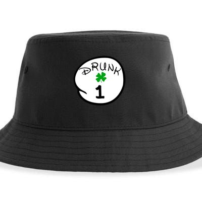 Drunk 1 2 3 4 5 Clover Personalized St Patrick's Day Sustainable Bucket Hat