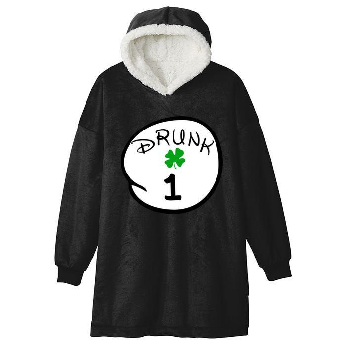 Drunk 1 2 3 4 5 Clover Personalized St Patrick's Day Hooded Wearable Blanket