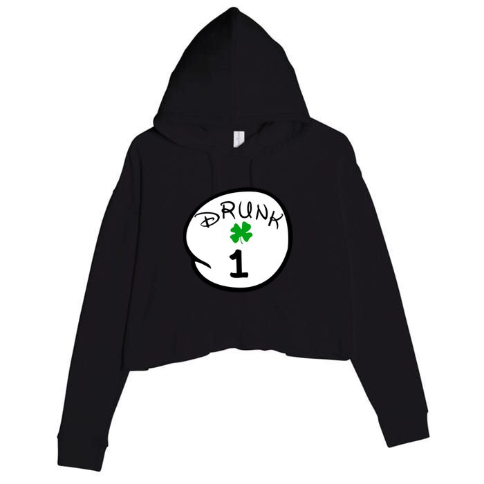 Drunk 1 2 3 4 5 Clover Personalized St Patrick's Day Crop Fleece Hoodie