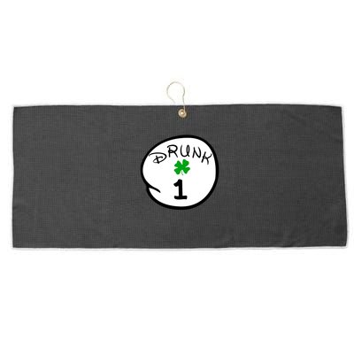 Drunk 1 2 3 4 5 Clover Personalized St Patrick's Day Large Microfiber Waffle Golf Towel