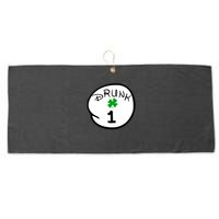 Drunk 1 2 3 4 5 Clover Personalized St Patrick's Day Large Microfiber Waffle Golf Towel