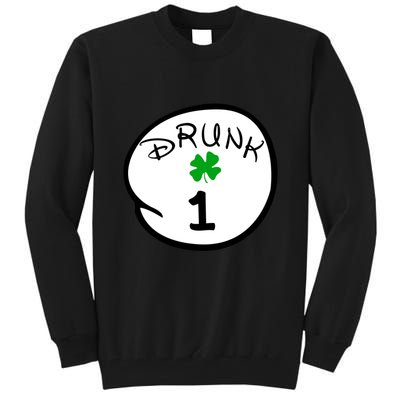 Drunk 1 2 3 4 5 Clover Personalized St Patrick's Day Tall Sweatshirt