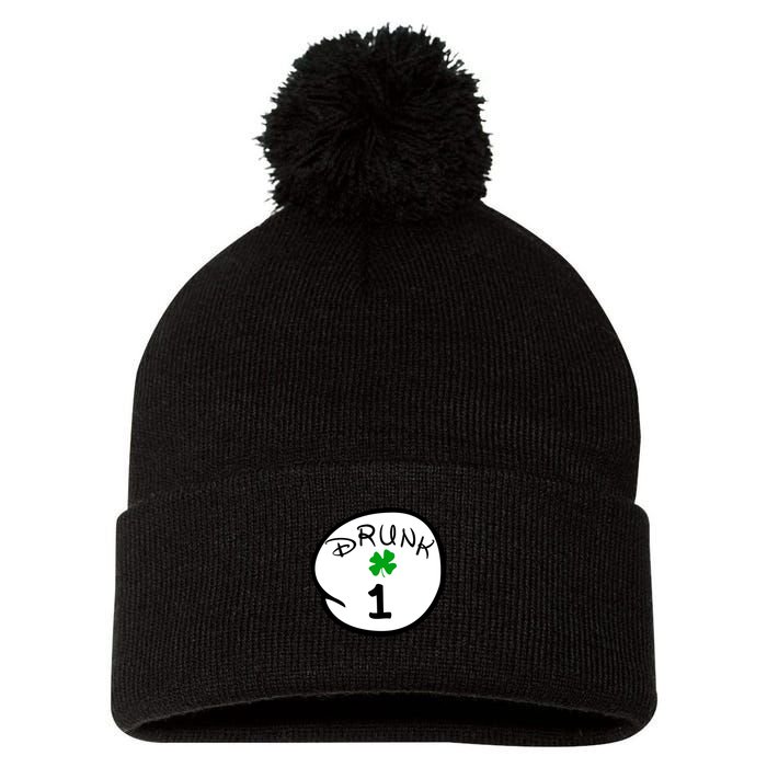 Drunk 1 2 3 4 5 Clover Personalized St Patrick's Day Pom Pom 12in Knit Beanie