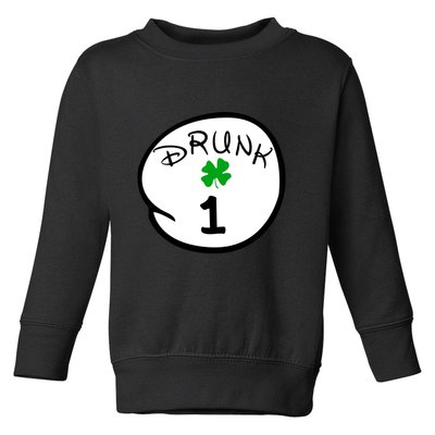 Drunk 1 2 3 4 5 Clover Personalized St Patrick's Day Toddler Sweatshirt