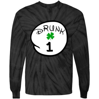 Drunk 1 2 3 4 5 Clover Personalized St Patrick's Day Tie-Dye Long Sleeve Shirt