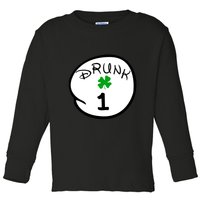 Drunk 1 2 3 4 5 Clover Personalized St Patrick's Day Toddler Long Sleeve Shirt