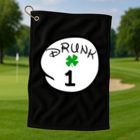 Drunk 1 2 3 4 5 Clover Personalized St Patrick's Day Golf Towel