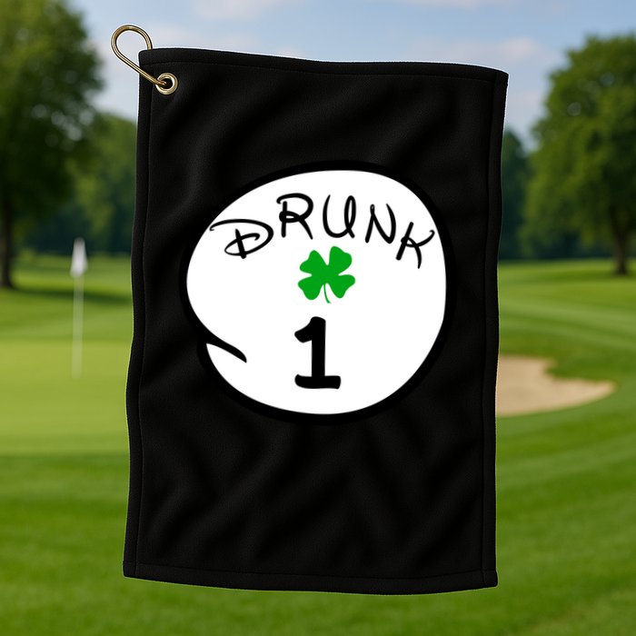 Drunk 1 2 3 4 5 Clover Personalized St Patrick's Day Golf Towel