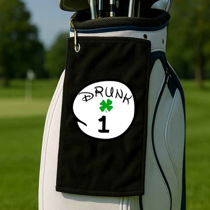 Drunk 1 2 3 4 5 Clover Personalized St Patrick's Day Golf Towel