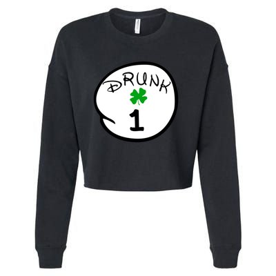 Drunk 1 2 3 4 5 Clover Personalized St Patrick's Day Cropped Pullover Crew