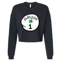 Drunk 1 2 3 4 5 Clover Personalized St Patrick's Day Cropped Pullover Crew