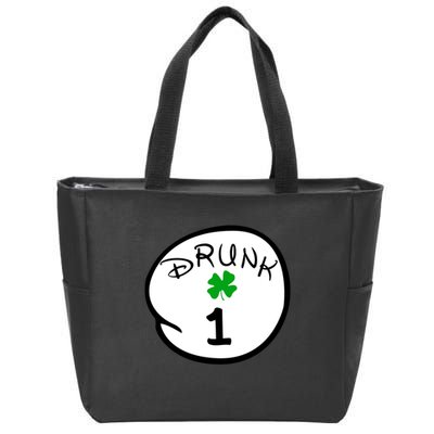 Drunk 1 2 3 4 5 Clover Personalized St Patrick's Day Zip Tote Bag