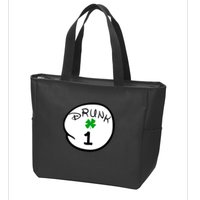 Drunk 1 2 3 4 5 Clover Personalized St Patrick's Day Zip Tote Bag