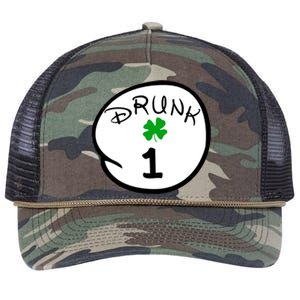 Drunk 1 2 3 4 5 Clover Personalized St Patrick's Day Retro Rope Trucker Hat Cap