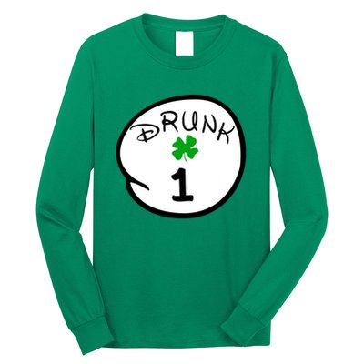 Drunk 1 2 3 4 5 Clover Personalized St Patrick's Day Long Sleeve Shirt