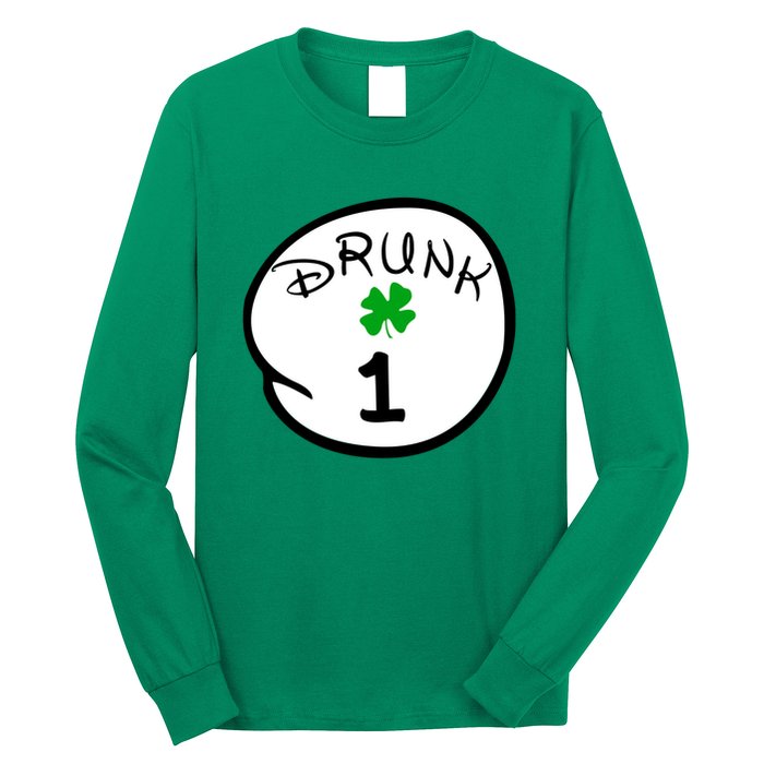 Drunk 1 2 3 4 5 Clover Personalized St Patrick's Day Long Sleeve Shirt