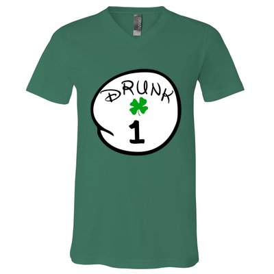 Drunk 1 2 3 4 5 Clover Personalized St Patrick's Day V-Neck T-Shirt