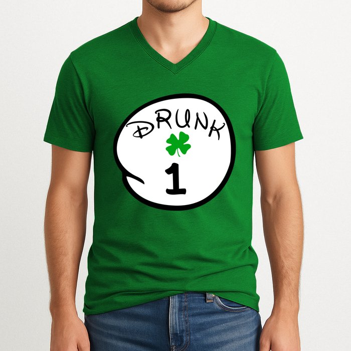 Drunk 1 2 3 4 5 Clover Personalized St Patrick's Day V-Neck T-Shirt