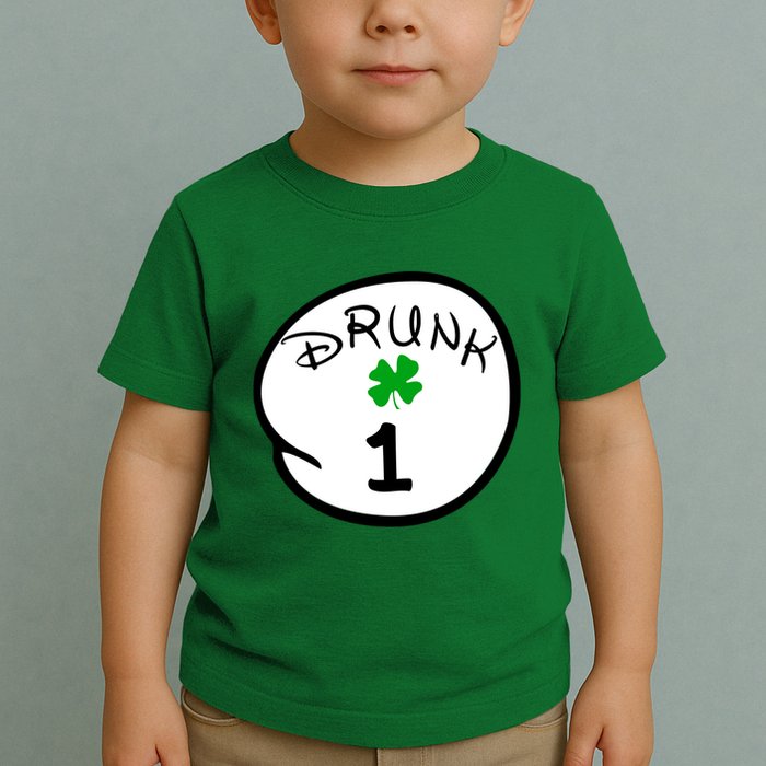 Drunk 1 2 3 4 5 Clover Personalized St Patrick's Day Toddler T-Shirt